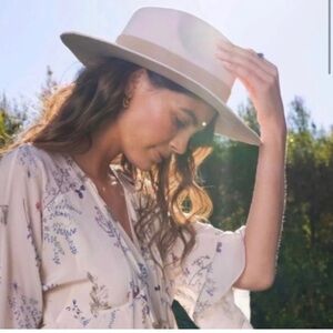 Teressa Foglia x Curateur Lynn Vegan Boho Wide Brim Hat Cream Neutral One Size